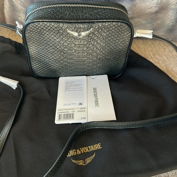 ZADIG & VOLTAIRE
XS Lizard Embossed Leather Camera Shoulder Bag. - Picture 6 of 8